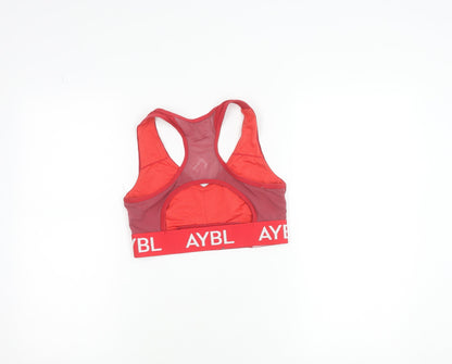 AYBL Red Women’s Medium Racerback Sports Bra Top Athletic Activewear