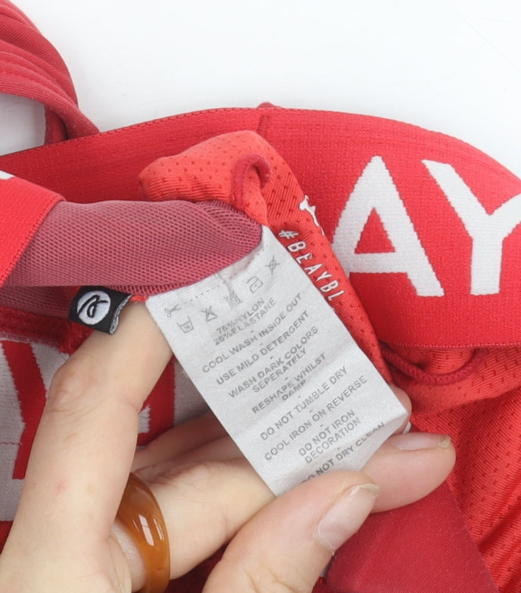 AYBL Red Women’s Medium Racerback Sports Bra Top Athletic Activewear