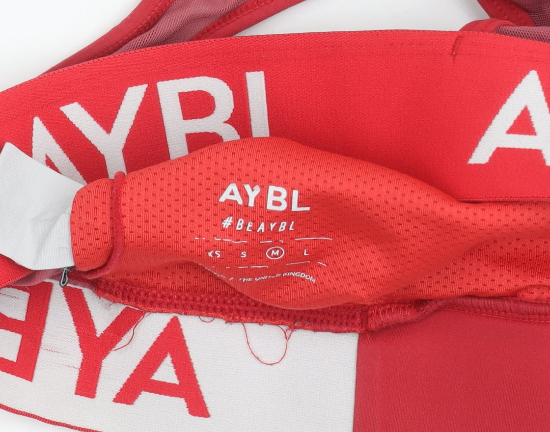 AYBL Red Women’s Medium Racerback Sports Bra Top Athletic Activewear