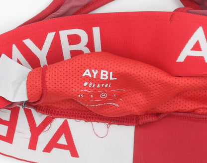 AYBL Red Women’s Medium Racerback Sports Bra Top Athletic Activewear