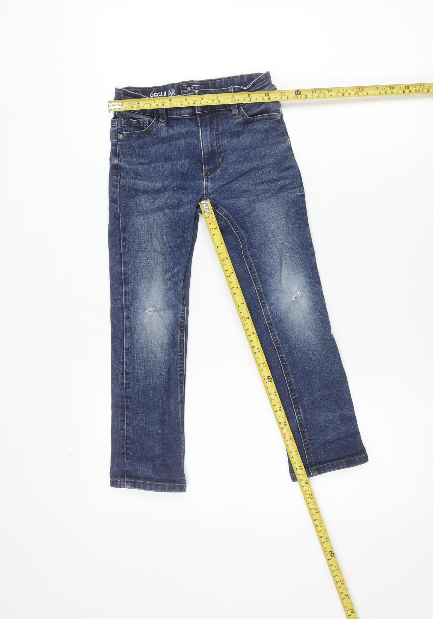 Next Girls Blue Straight Jeans 5 Years Regular Fit Adjustable Waist