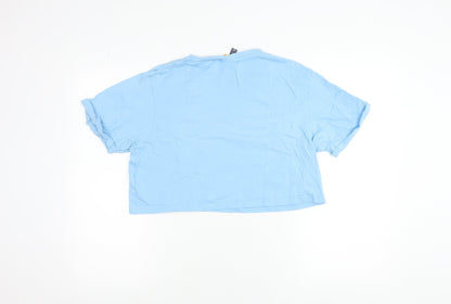Ellesse Women's Blue Cropped Logo T-Shirt UK 12