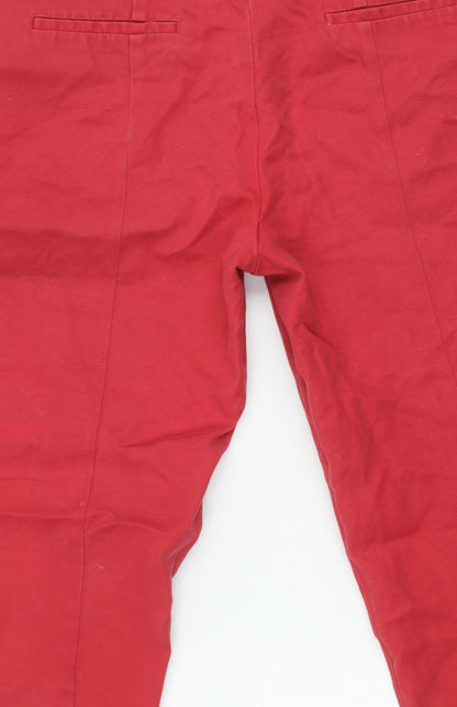 Oasis Womens Red Chino Trousers Size 12 Cotton Blend Smart Casual