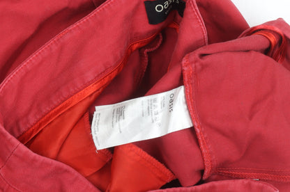 Oasis Womens Red Chino Trousers Size 12 Cotton Blend Smart Casual