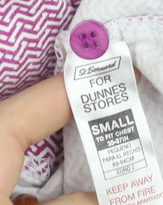 Dunnes Stores Men's Purple Geometric Cotton Polo Shirt Size S