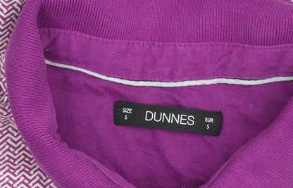Dunnes Stores Men's Purple Geometric Cotton Polo Shirt Size S