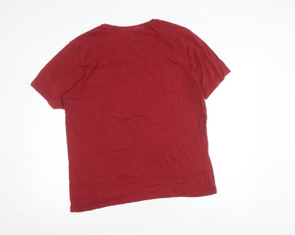 Crosshatch Men's Red XL Crew Neck Cotton Jersey T-Shirt