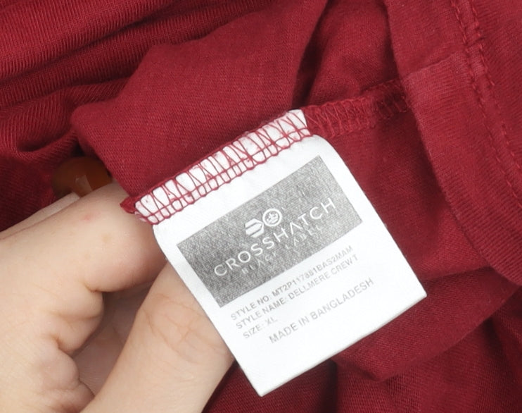 Crosshatch Men's Red XL Crew Neck Cotton Jersey T-Shirt