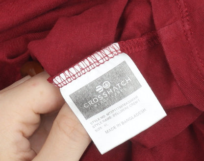 Crosshatch Men's Red XL Crew Neck Cotton Jersey T-Shirt