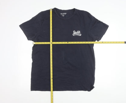 Jack & Jones Men’s Blue XL Crew Neck Cotton T-Shirt