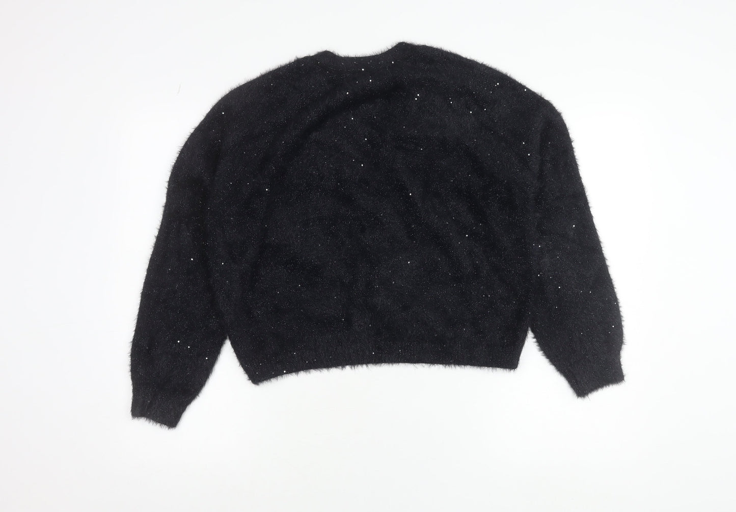 Gallery Women's Black Sequin V-Neck Long Sleeve Cardigan Size S