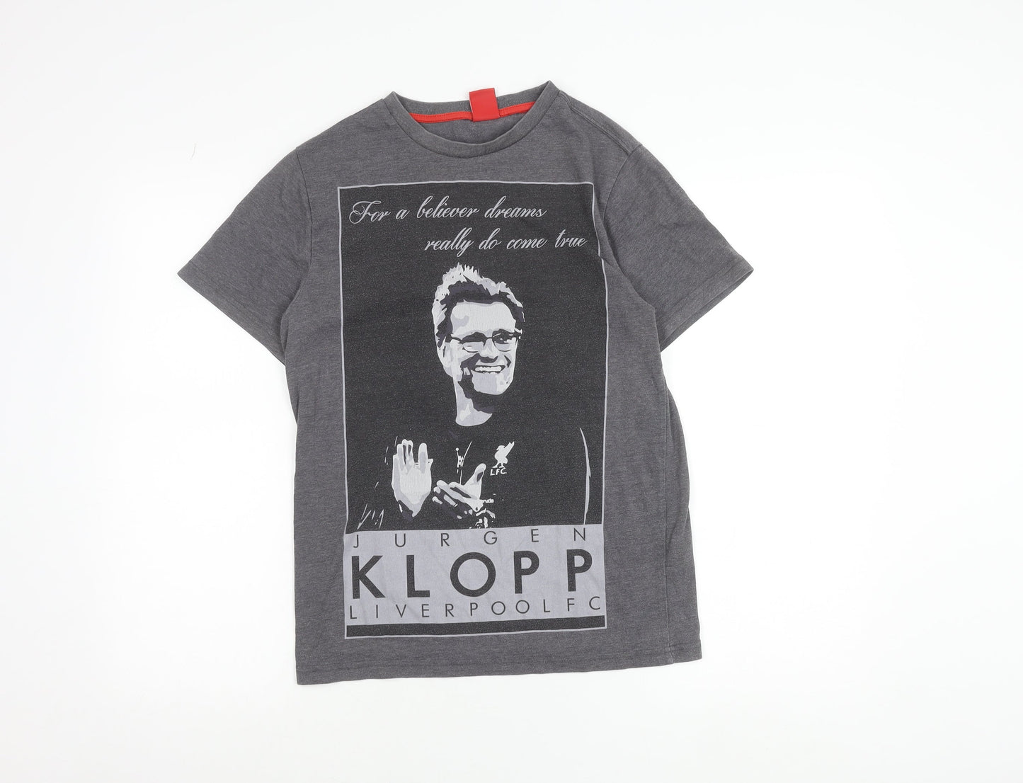 LFC Mens Grey XS Jurgen Klopp Graphic Football T-Shirt