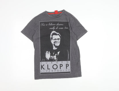 LFC Mens Grey XS Jurgen Klopp Graphic Football T-Shirt