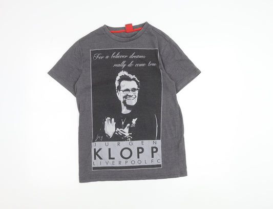LFC Mens Grey XS Jurgen Klopp Graphic Football T-Shirt