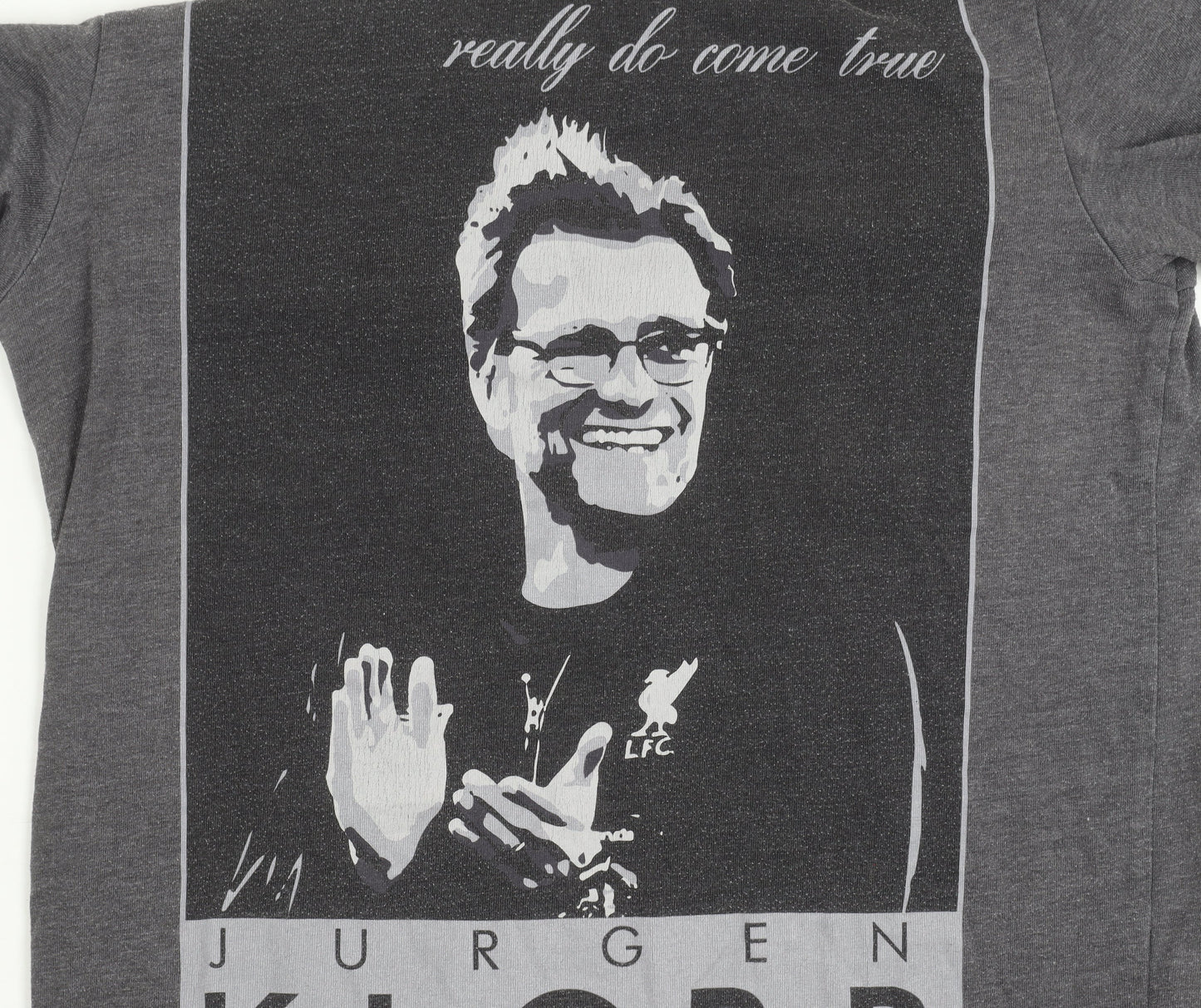 LFC Mens Grey XS Jurgen Klopp Graphic Football T-Shirt