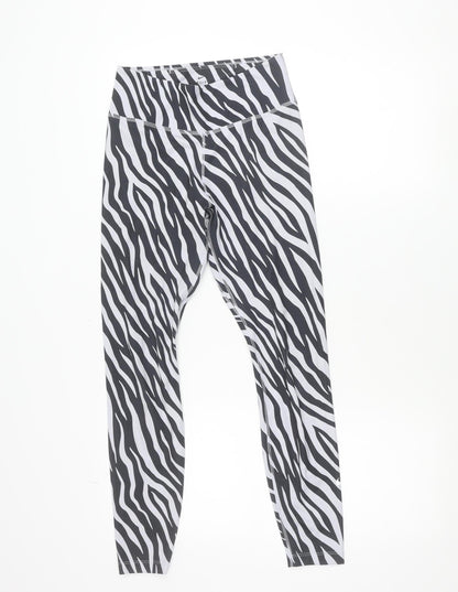 Nike Women Black White Zebra Print Dri-FIT Leggings Size S