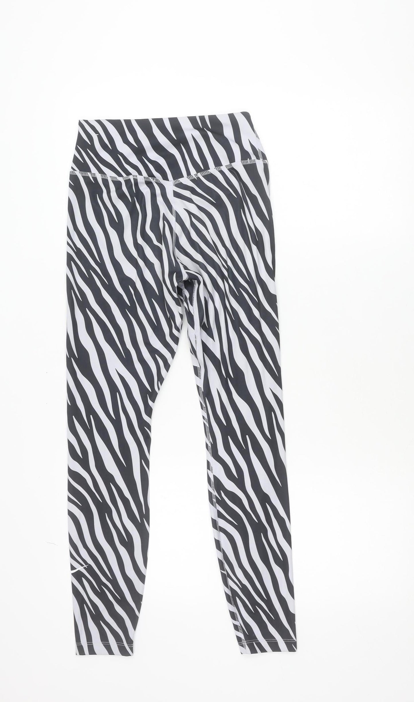 Nike Women Black White Zebra Print Dri-FIT Leggings Size S