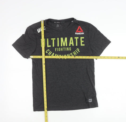 Reebok Men’s Grey UFC T-Shirt Small Regular Fit Activewear Top