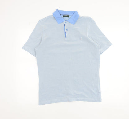 Golfino Men’s Blue Geometric Polo Shirt Size M Polyamide Golf Top