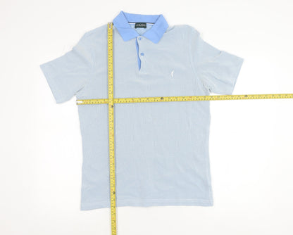 Golfino Men’s Blue Geometric Polo Shirt Size M Polyamide Golf Top