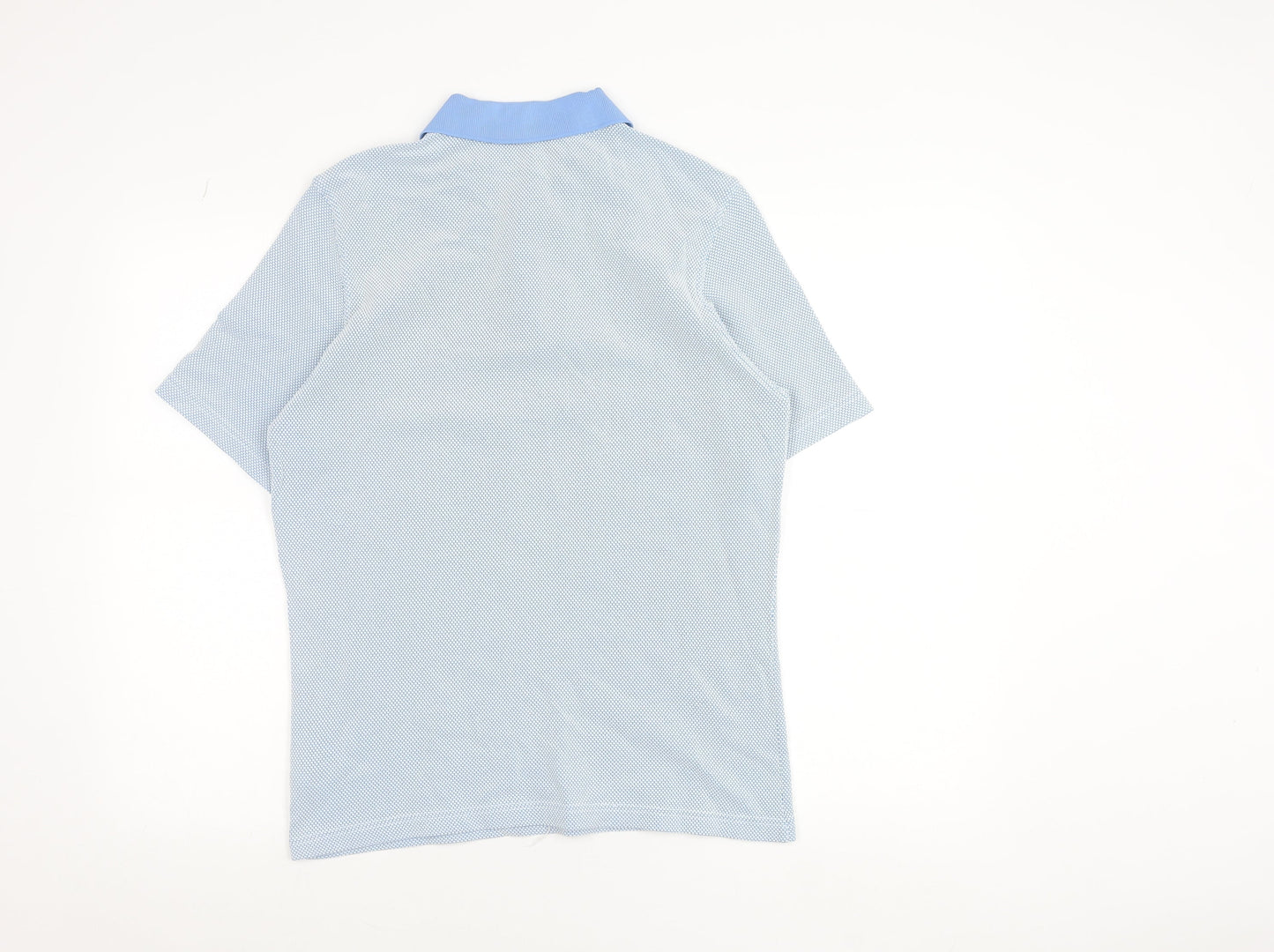 Golfino Men’s Blue Geometric Polo Shirt Size M Polyamide Golf Top