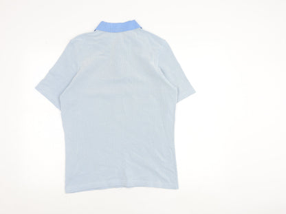 Golfino Men’s Blue Geometric Polo Shirt Size M Polyamide Golf Top