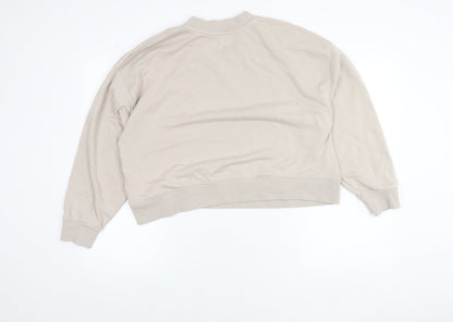 Dunnes Stores Women Beige V-Neck Pullover Sweatshirt L