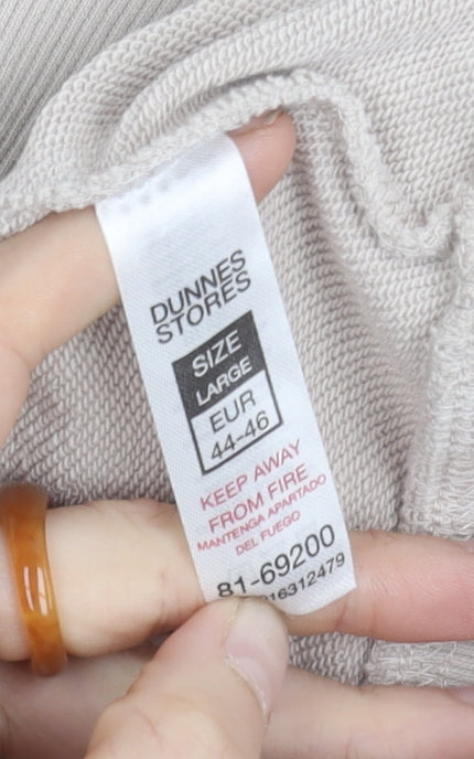 Dunnes Stores Women Beige V-Neck Pullover Sweatshirt L