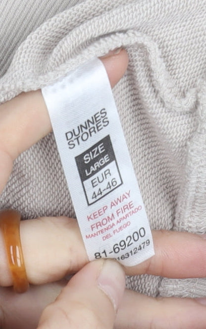 Dunnes Stores Women Beige V-Neck Pullover Sweatshirt L