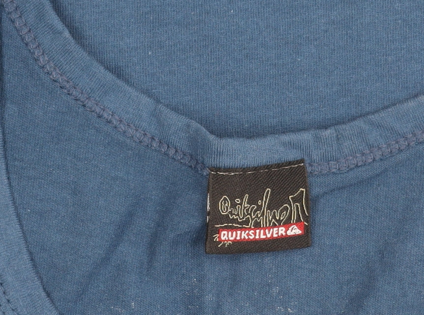 Quiksilver Men's Blue Sleeveless Graphic Cotton T-Shirt Size L