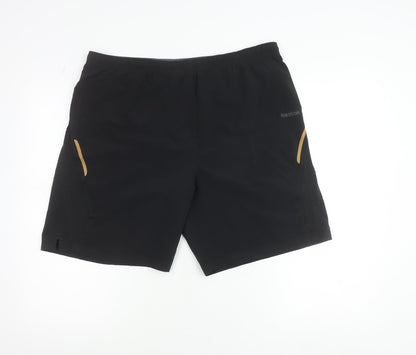 Reebok Men's Black Medium Athletic Activewear Shorts 100% Polyester