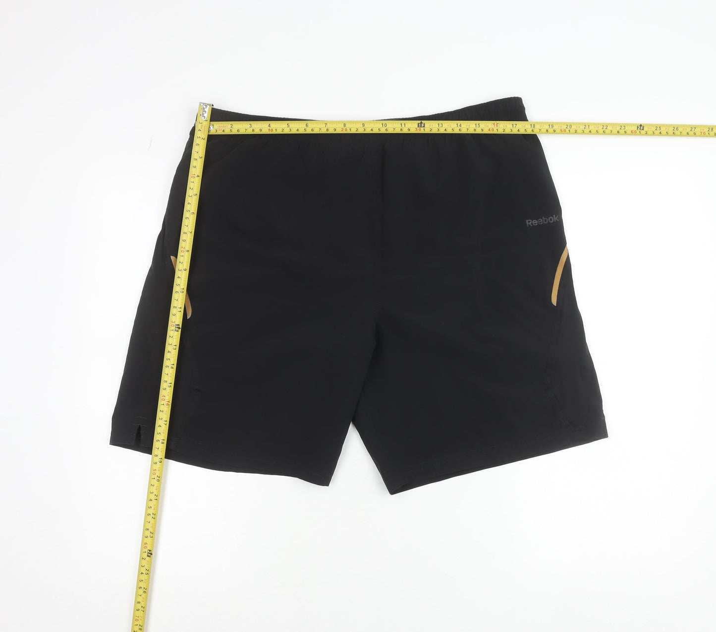 Reebok Men's Black Medium Athletic Activewear Shorts 100% Polyester