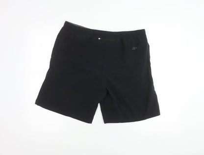 Reebok Men's Black Medium Athletic Activewear Shorts 100% Polyester