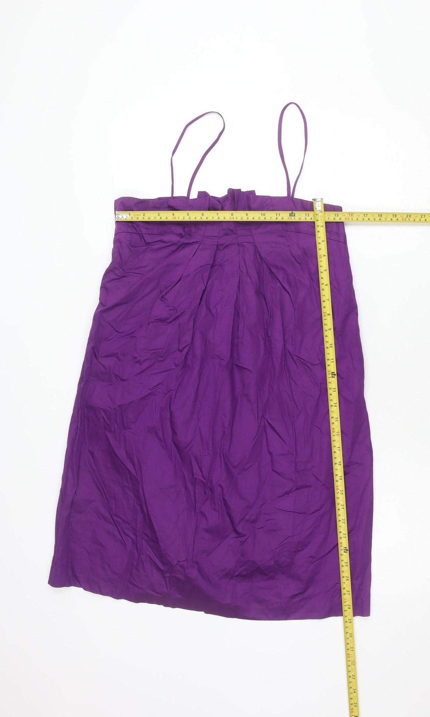 French Connection Women's Purple Cotton A-Line Knee Dress Size 14