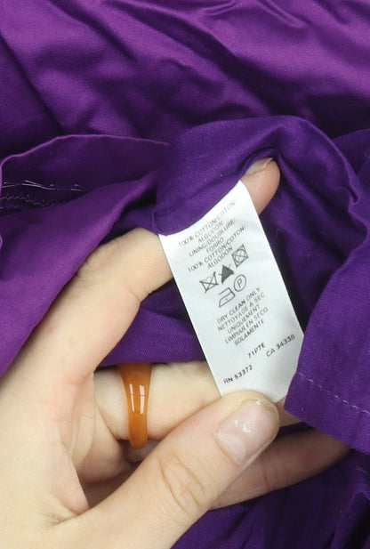 French Connection Women's Purple Cotton A-Line Knee Dress Size 14