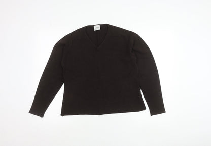 Next Womens Brown V-Neck Long Sleeve Knit Jumper Size 16