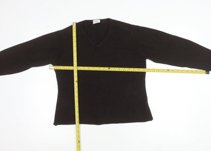 Next Womens Brown V-Neck Long Sleeve Knit Jumper Size 16
