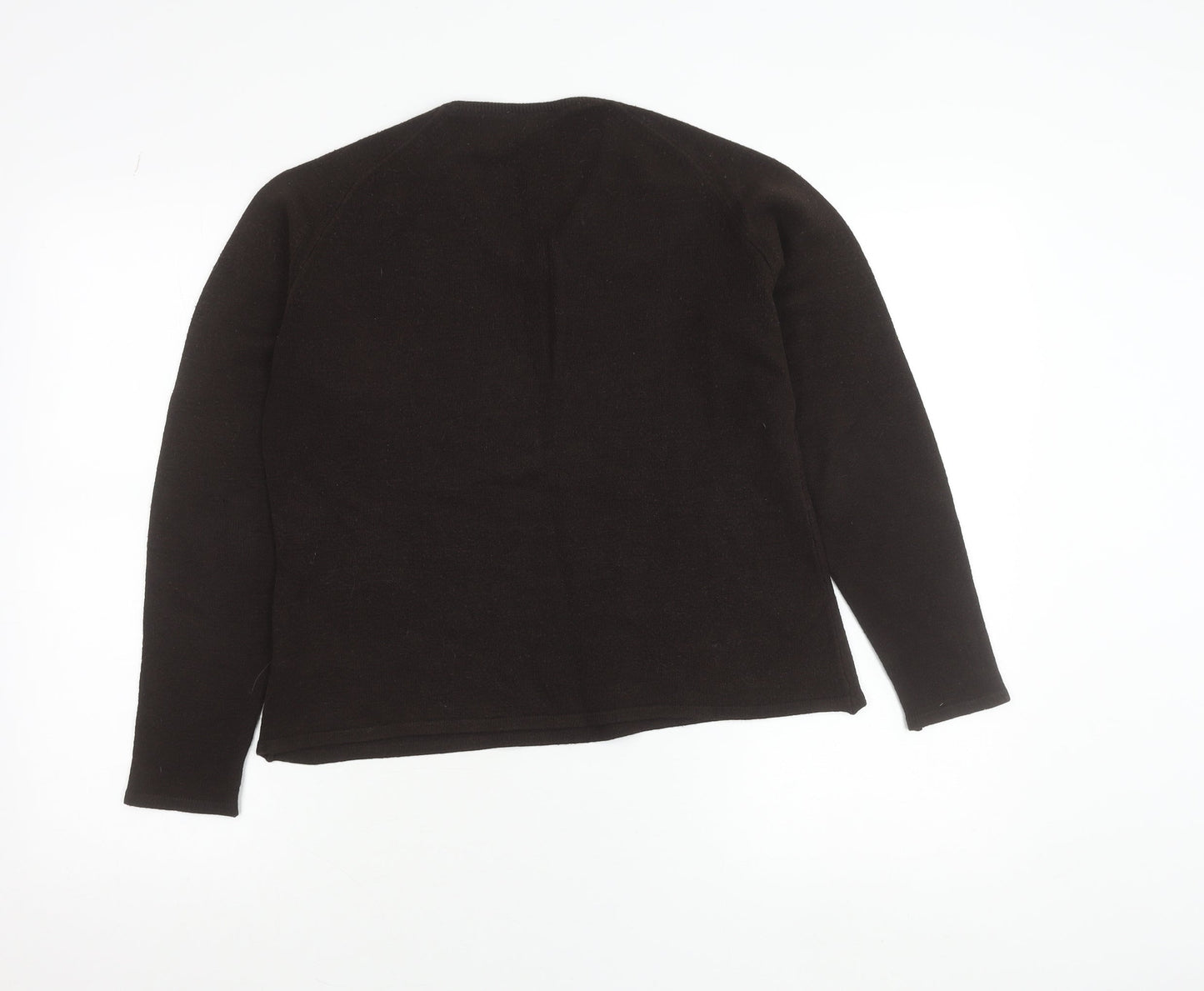 Next Womens Brown V-Neck Long Sleeve Knit Jumper Size 16