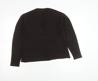 Next Womens Brown V-Neck Long Sleeve Knit Jumper Size 16