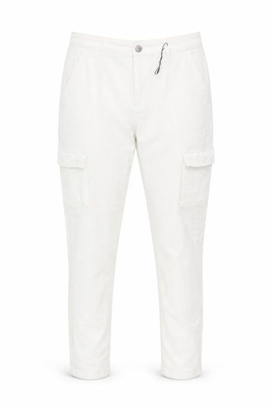 Primark Women’s White Cargo Trousers Size 18 Stretch Cotton Twill