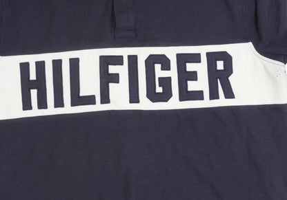 Tommy Hilfiger Men's Blue Red Collar Polo Shirt L Regular Fit