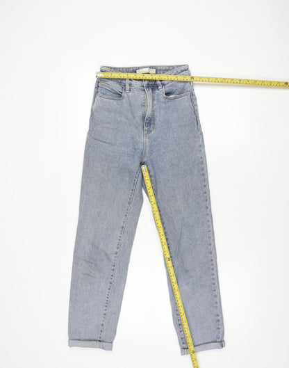 Stradivarius Women Blue High Rise Mom Jeans Size 6