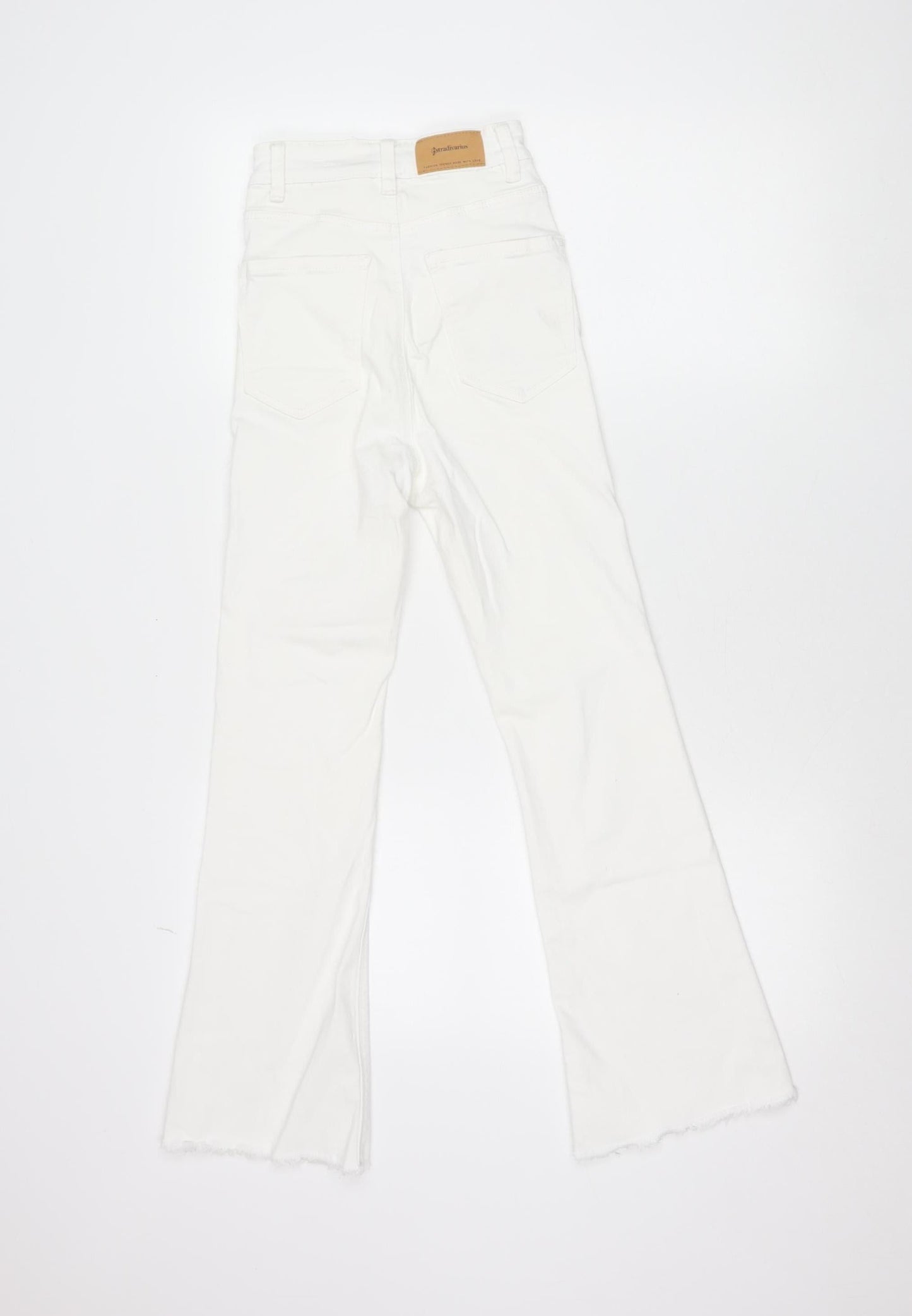 Stradivarius Women’s White Slim Straight Jeans Size 4 Stretch Denim