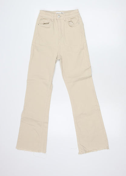 Stradivarius Women’s Beige Straight Jeans Size 6 Regular Fit