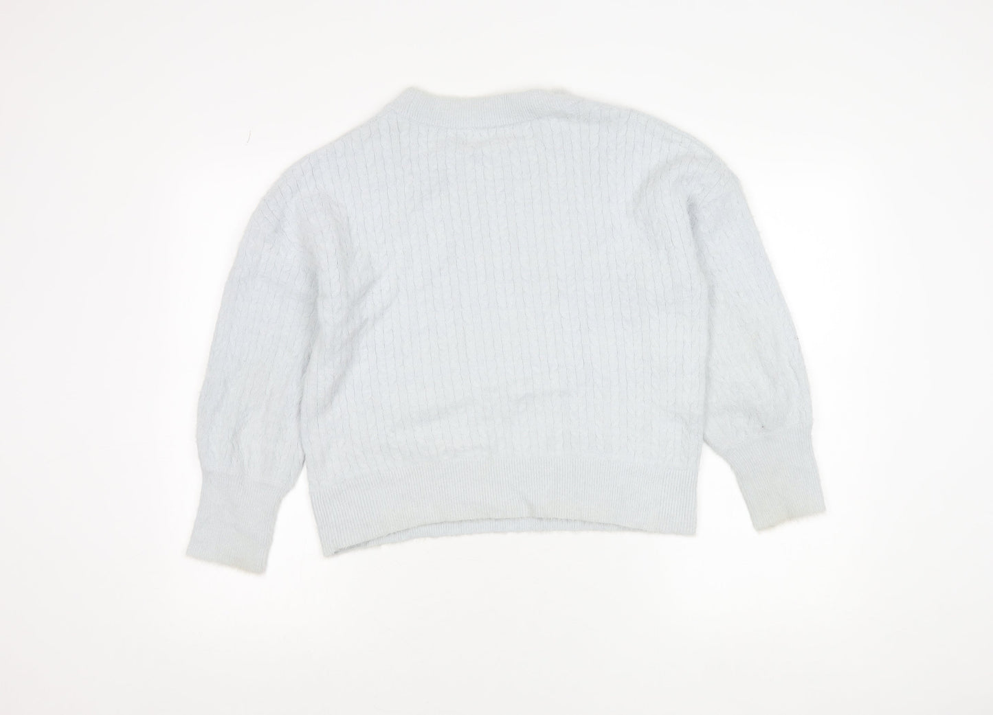 Gallery Women’s Light Blue Cable Knit Pullover Jumper Size S