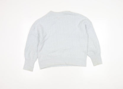 Gallery Women’s Light Blue Cable Knit Pullover Jumper Size S