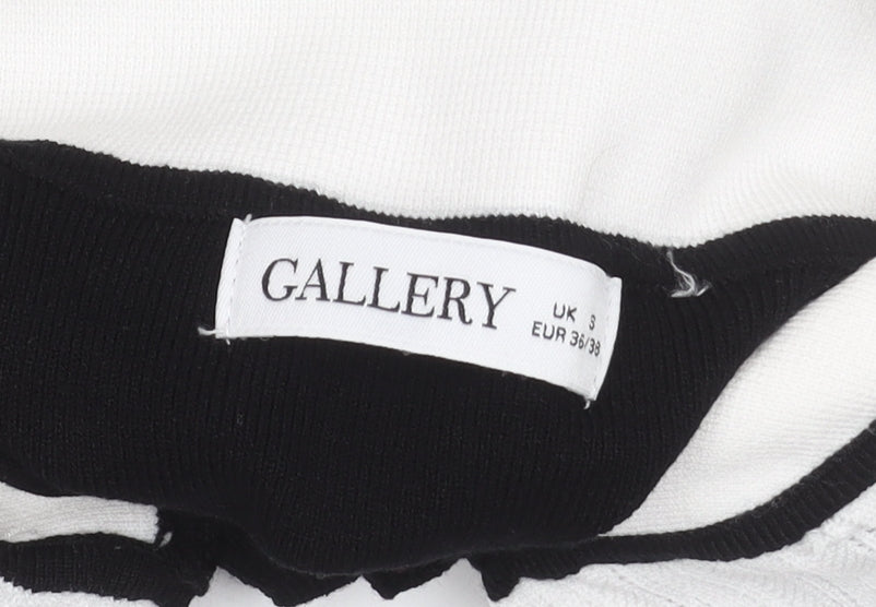 Gallery Women's Black Collared Henley Knit Jumper Size S