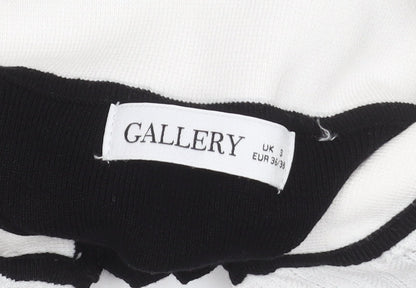 Gallery Women's Black Collared Henley Knit Jumper Size S
