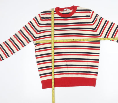 ZARA Women’s Multicoloured Striped Crew Neck Knit Jumper M