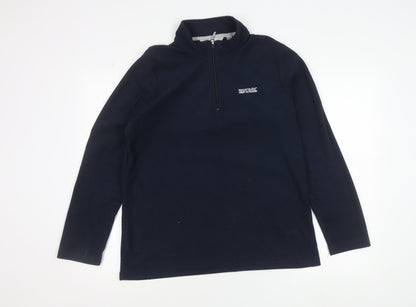 Regatta Women’s Navy 1/4 Zip Fleece Pullover Sweatshirt UK 14 Outdoor Warm